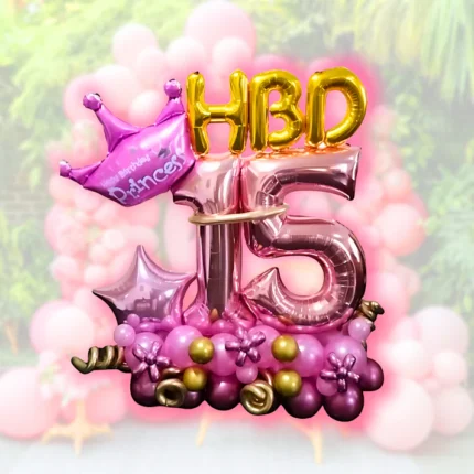 Happy Birthday Princess -15th Birthday balloon Bouquet