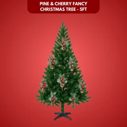 Pine Christmas Tree Green - 5FT with Cherry & Pine Tree Inserts